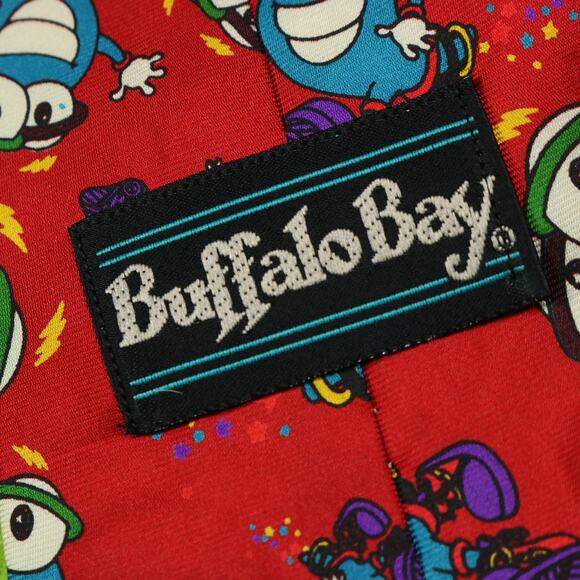 Vintage 90s Buffalo Bay Red Cartoon Character Silk Tie - Picture 3 of 6